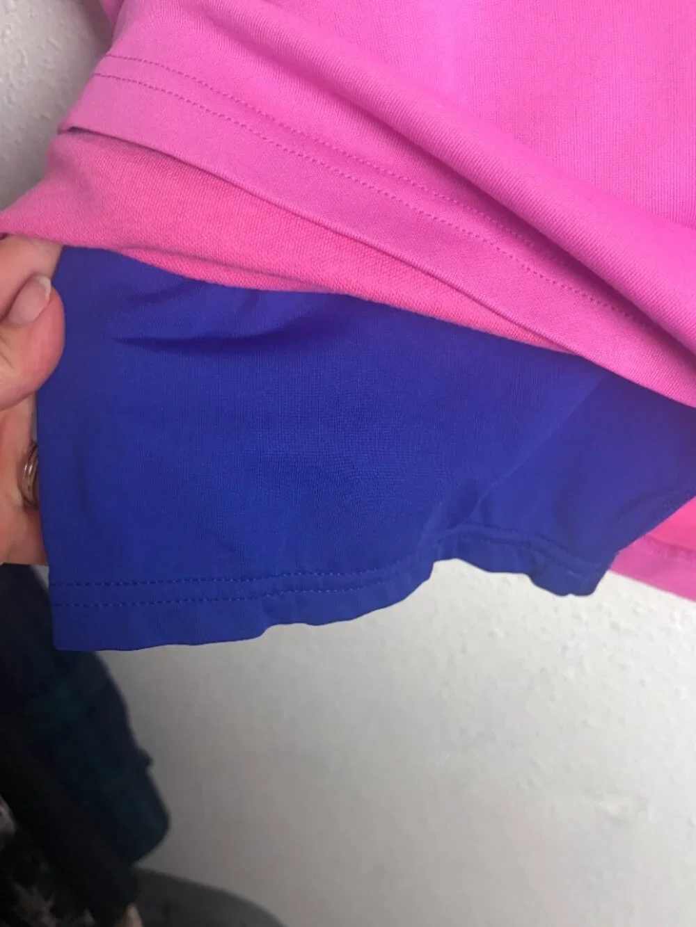 Ralph Lauren Golf Size L Skort Pink Navy Stripe Tennis Skirt Preppy Pull On Gym
